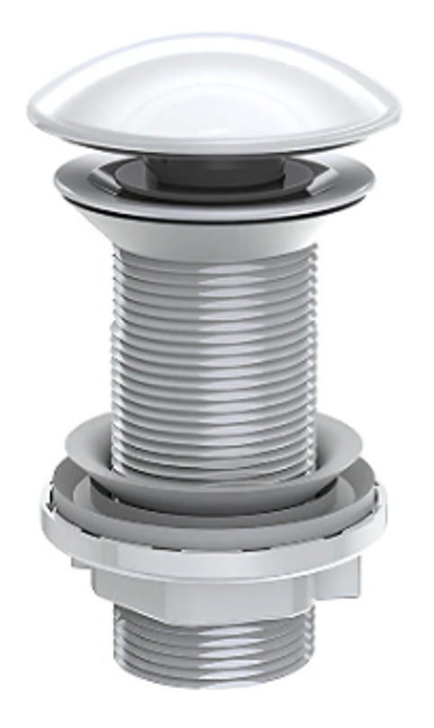 İz Yapı 220107 Pop Up Sifon Taşma Deliksiz Paslanmaz Başlıklı Beyaz, Körüklü Gider Borusu