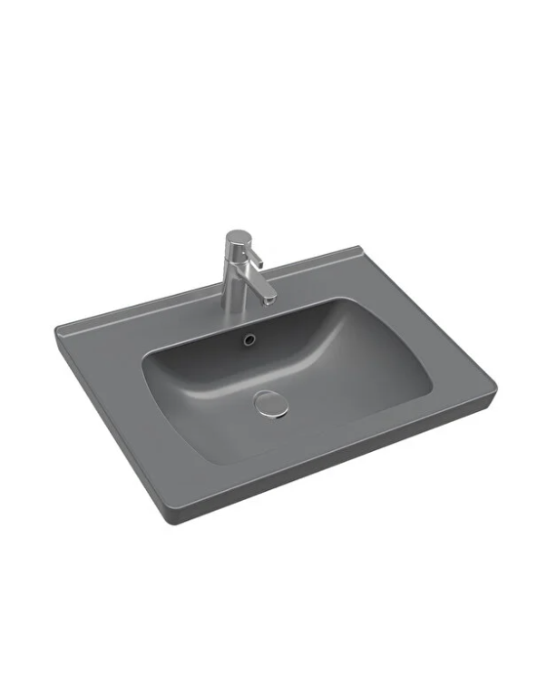 Seramiksan Saturn Mat Antrasit Etajer Uyumlu Lavabo 60 Cm  A142011K