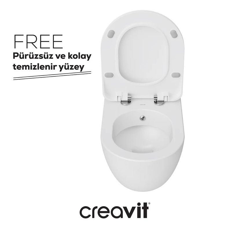 Creavit FE320 Free Kanallı Asma Klozet ve Yavaş Kapak