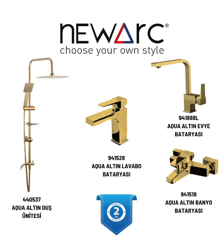 Newarc Aqua Altın Batarya 4'Lü Set 941528,941518,941888l,440537