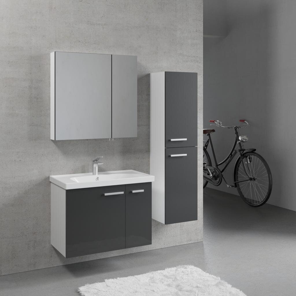 Denko Terra 80 Cm Antrasit Banyo Dolabı Takımı