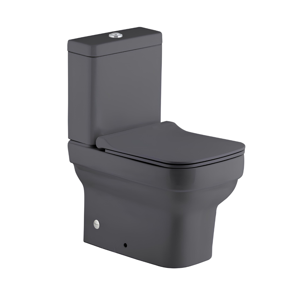 Seramiksan Bold Antrasit Kanalsız Duvara Sıfır Klozet Takımı A091030H, Bold Antrasit Duroplast Yavaş