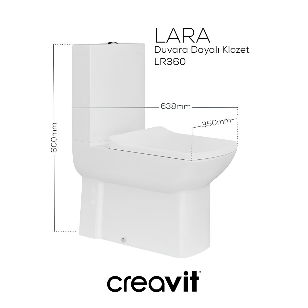 Creavit LR360  Lara Kanallı Duvara Sıfır Klozet Takım