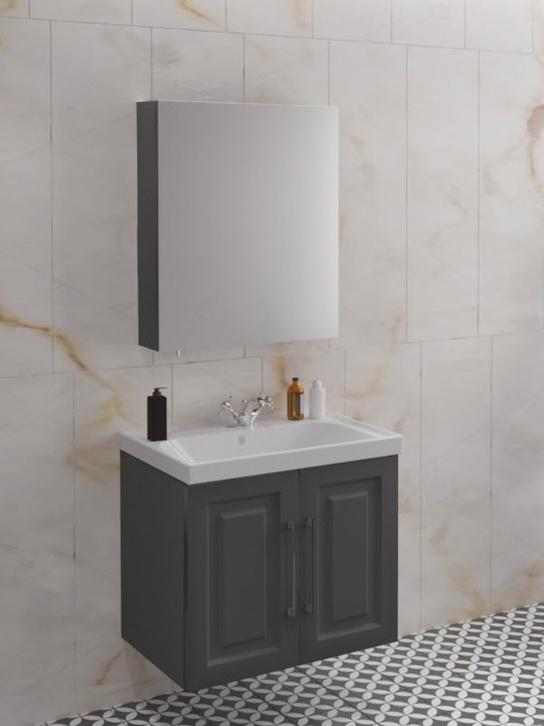 Denko Royal 65 cm Banyo Dolabı Takımı Antrasit Gri