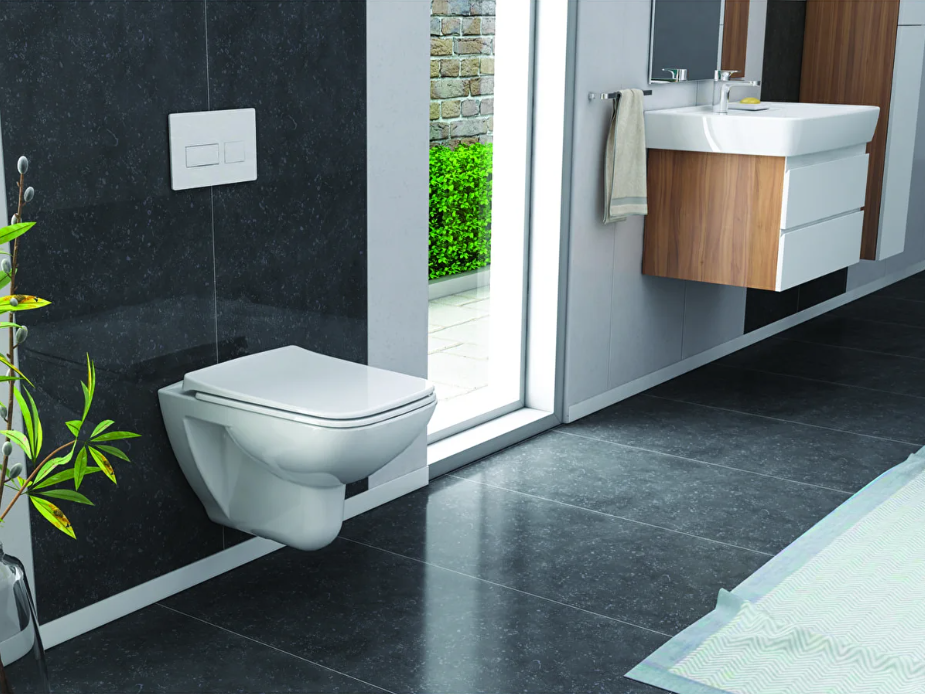 Turkuaz Duru Kanallı Asma Klozet ve Duru Yavaş Kapanan Kapak