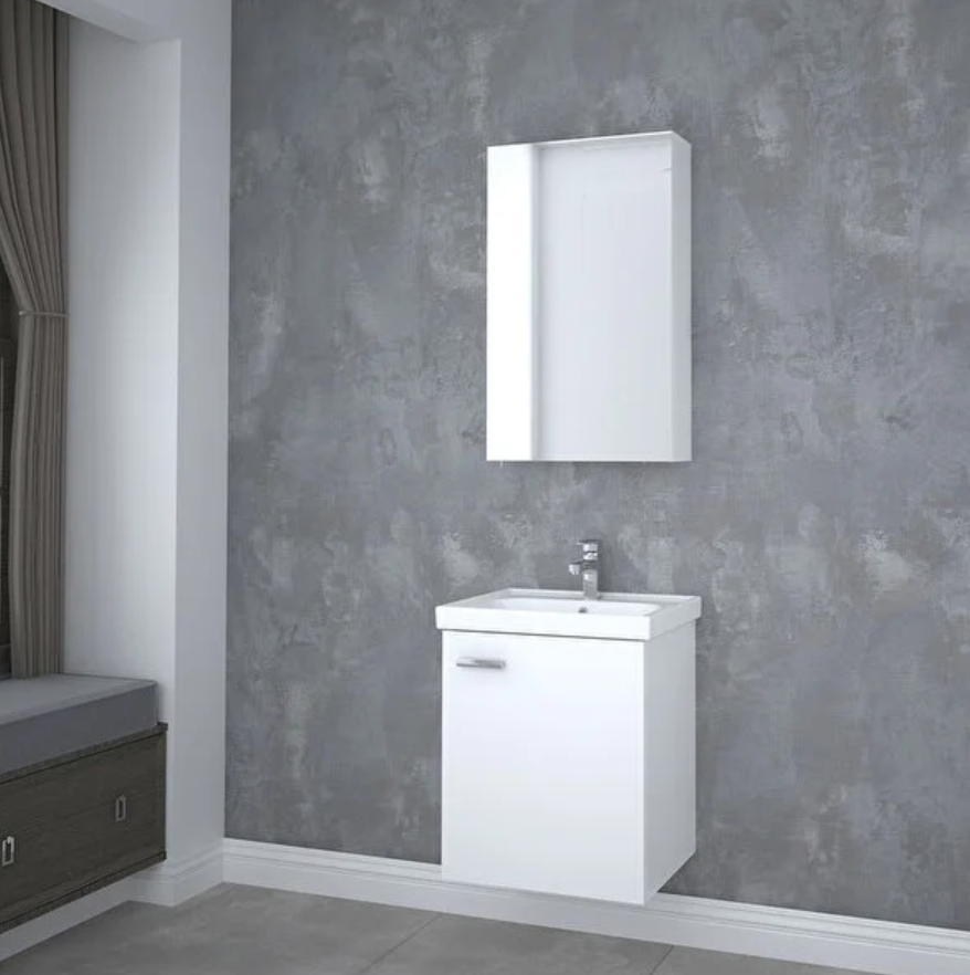 Denko Terra 50 cm Beyaz Banyo Dolap Takımı